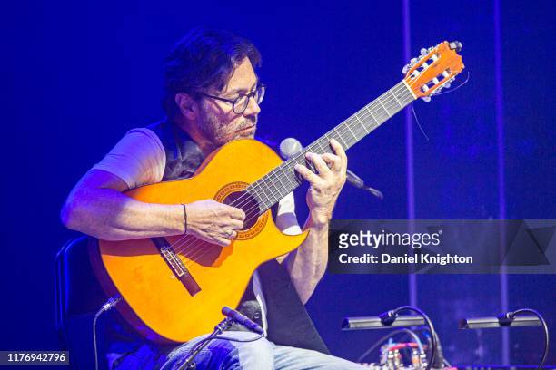 Guitarist Al Di Meola performs on stage at The Magnolia on September 24, 2019 in El Cajon, California.