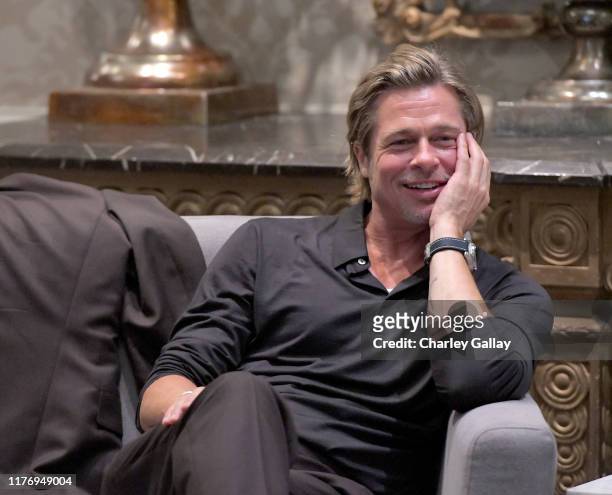 Brad Pitt participates in the roundtable discussion during the Breitling Summit on September 24, 2019 in Los Angeles, California.