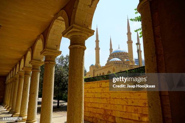 mohammed al-amin mosque, beirut, lebanon - old beirut - fotografias e filmes do acervo