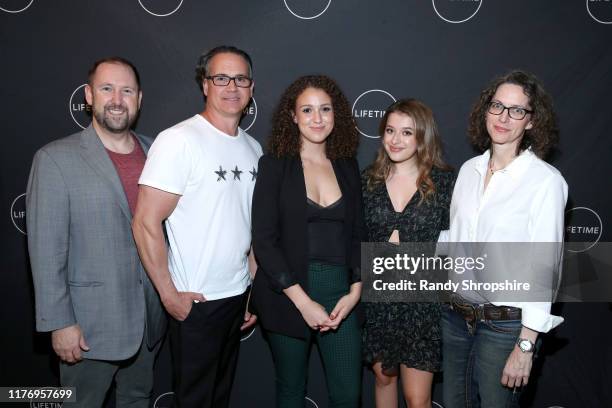 Paul C. Burke, Jeffrey Hunt, Alex Cooper, Addison Holley, and Michelle Paradise attend a special screening of “Trapped: The Alex Cooper Story” hosted...