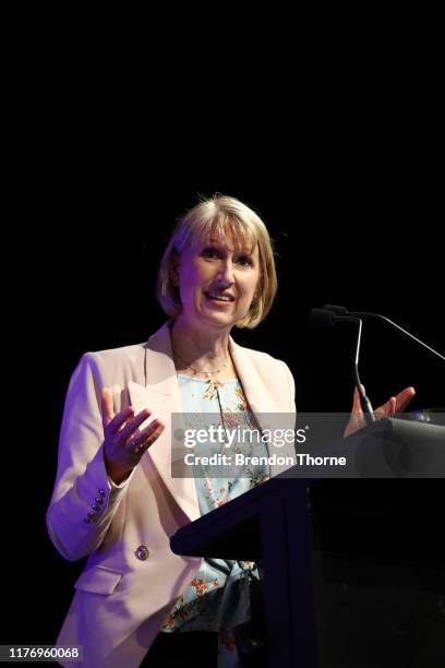 World Vision, Claire Rogers speaks during the Women In Leadership Summit 2019 on September 25, 2019 in Sydney, Australia. The annual two-day summit...