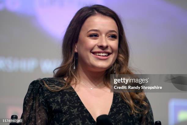 Addison Holley speaks during a special screening of “Trapped: The Alex Cooper Story” hosted by Lifetime in Partnership with The Trevor Project, PFLAG...