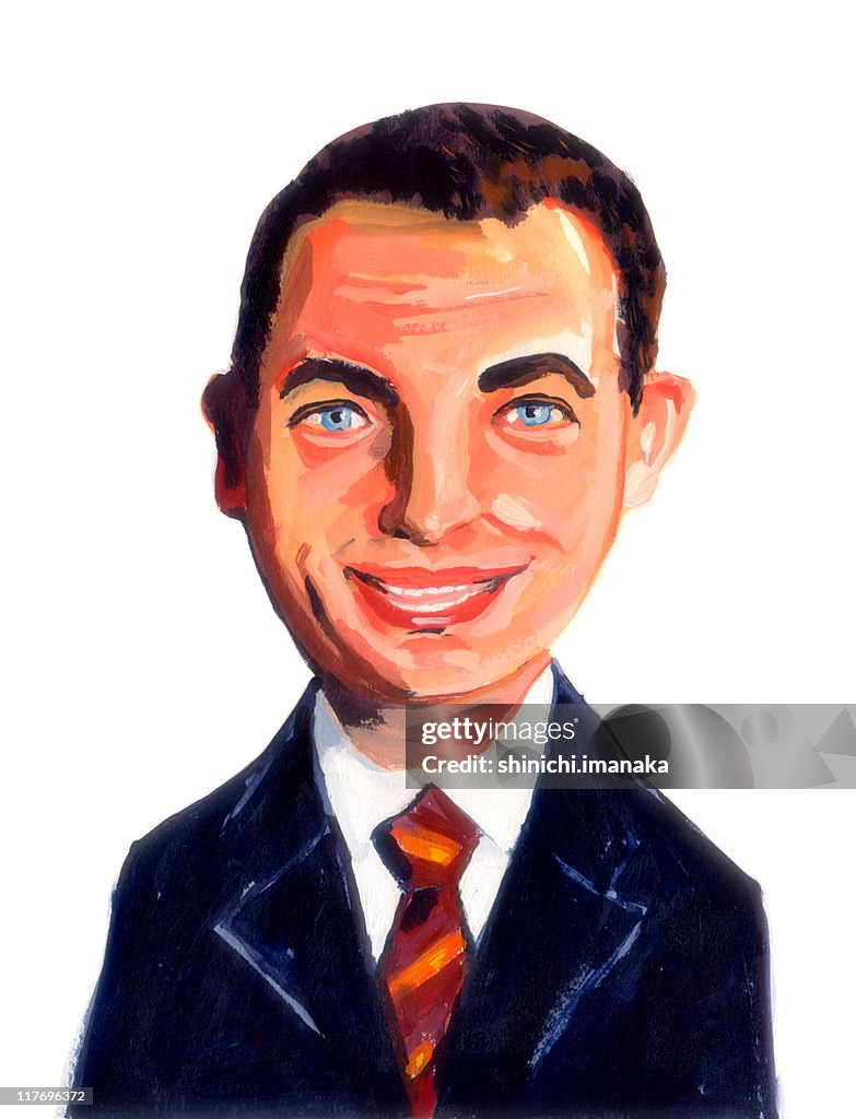 Businessman with clear blue eyes