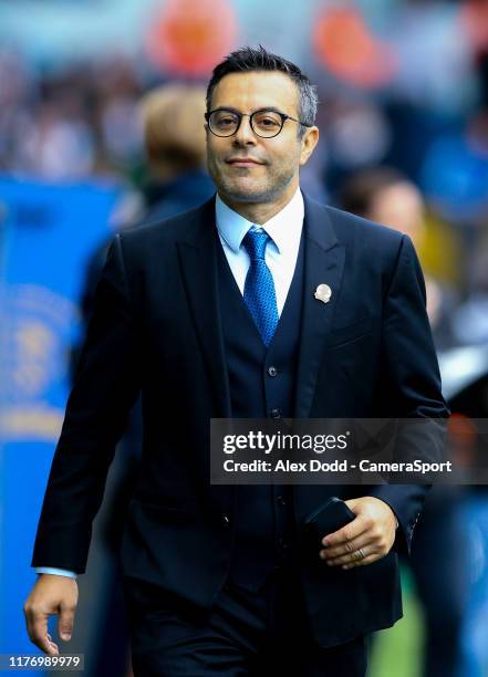 Leeds United owner Andrea Radrizzani in the dug out area before the game during the Sky Bet Championship match between Leeds United and Birmingham...