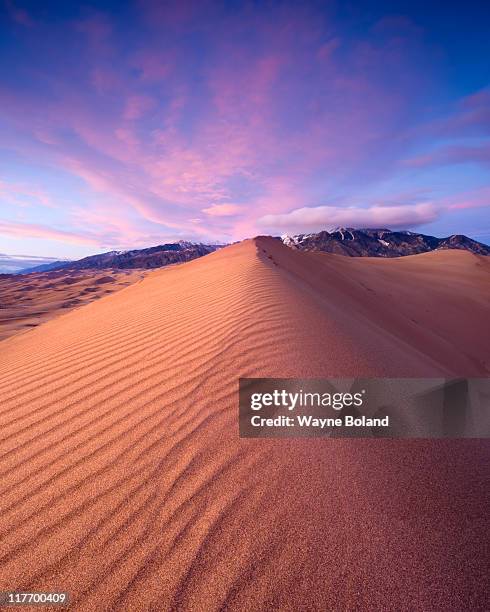 pink sunset - great sand dunes national park - alamosa county stock pictures, royalty-free photos & images