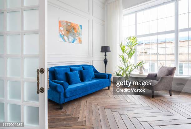 loft studio apartment in a classic style - french doors stockfoto's en -beelden