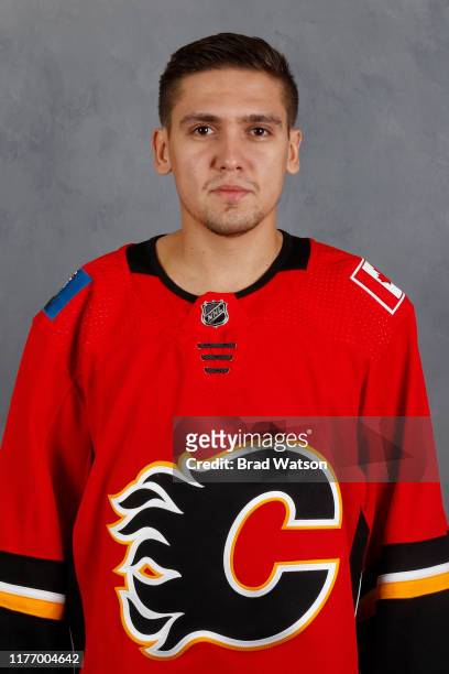 U2013 SEPTEMBER 14: Artyom Zagidulin of the Calgary Flames poses for his official headshot for the 2019-2020 season on September 14, 2019 at the...