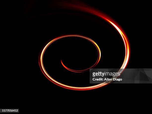 artistic red virtual spiral with black background - blackish cinclodes stock pictures, royalty-free photos & images