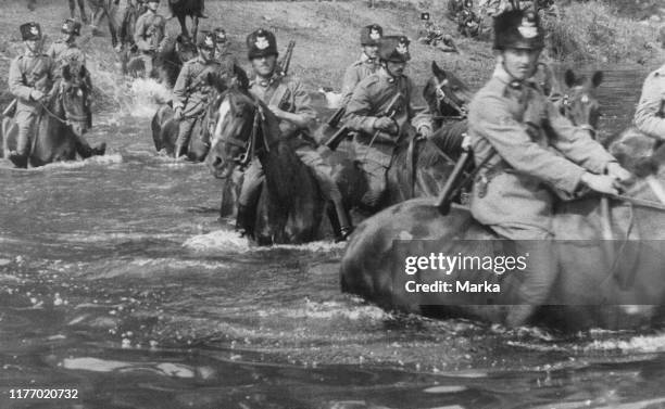 Italy. Isonzo river. Horse troops. 1915.