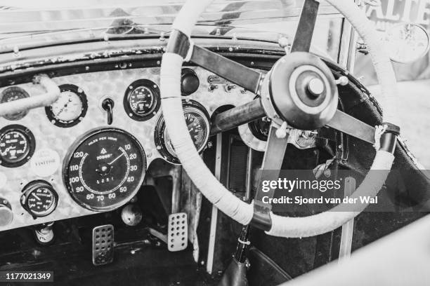 Bentley 4 Litre Compressor classic vintage British car dashboard on display at the 2019 Concours d'Elegance at palace Soestdijk on August 25, 2019 in...