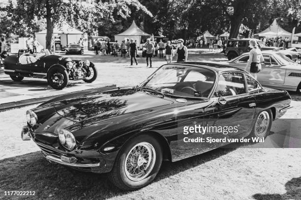 Lamborghini 3530 GT classic Italian 1960s Gran Turismo sports car on display at the 2019 Concours d'Elegance at palace Soestdijk on August 25, 2019...