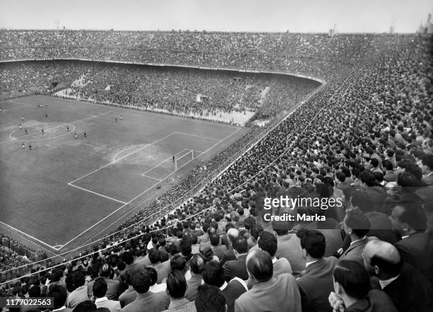 Italy. Lombardy. Milan. View of the stadium during the derby milan-inter. 1959.