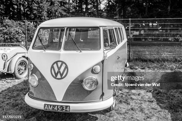 Volkswagen Bus T 1 classic car on display at the 2019 Concours d'Elegance at palace Soestdijk on August 25, 2019 in Baarn, Netherlands. This is the...