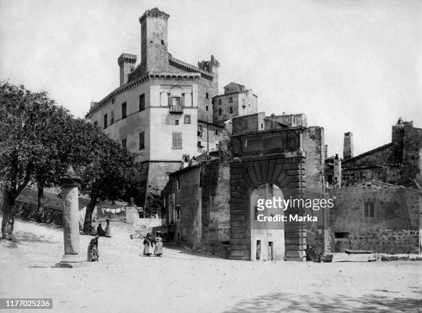 Fortress Monaldeschi of Cervara. Bolsena. Lazio. Italy 1900-10.