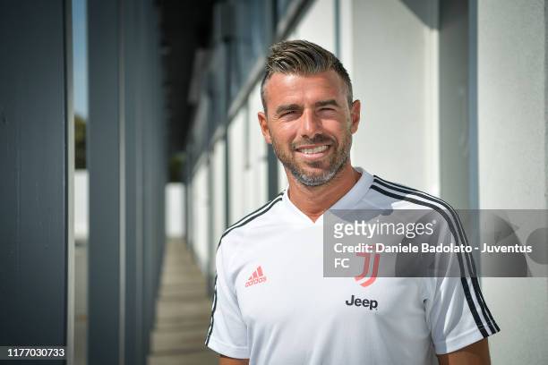 Juventus unveil new technical assistant Andrea Barzagli on September 25, 2019 in Turin, Italy.
