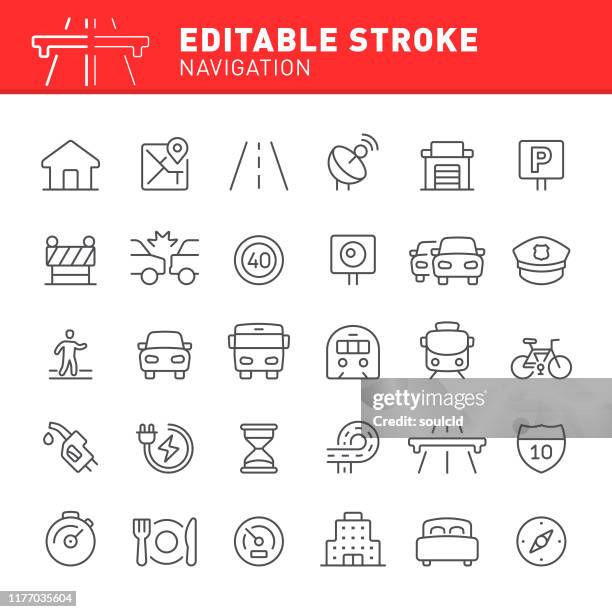 navigation icons - speed limit sign stock illustrations