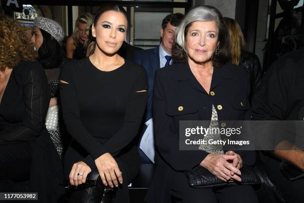 Eva Longoria and Francoise Fabian attend the Guy Laroche Womenswear Spring/Summer 2020 show as part of Paris Fashion Week on September 25, 2019 in...