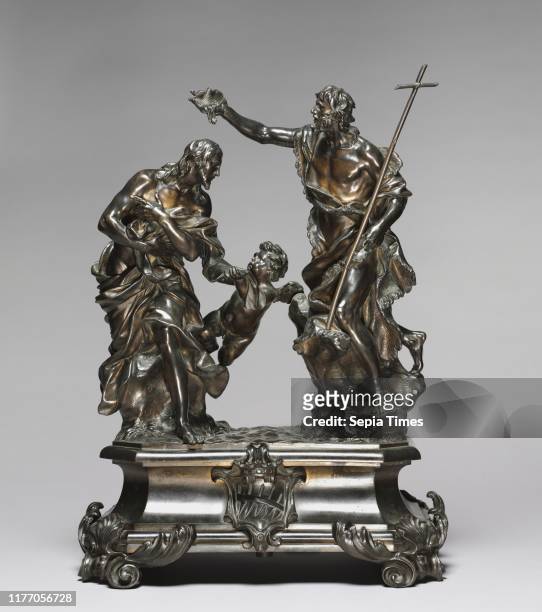 Baptism of Christ, designed 1645-1646, probably made 1650-1655. Alessandro Algardi . Bronze; overall: 62.5 x 46.8 x 33.4 cm .