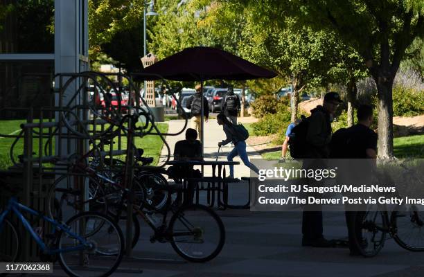 Students make their way between classes at Mesa State University on September 24, 2019 in Grand Junction, Colorado.