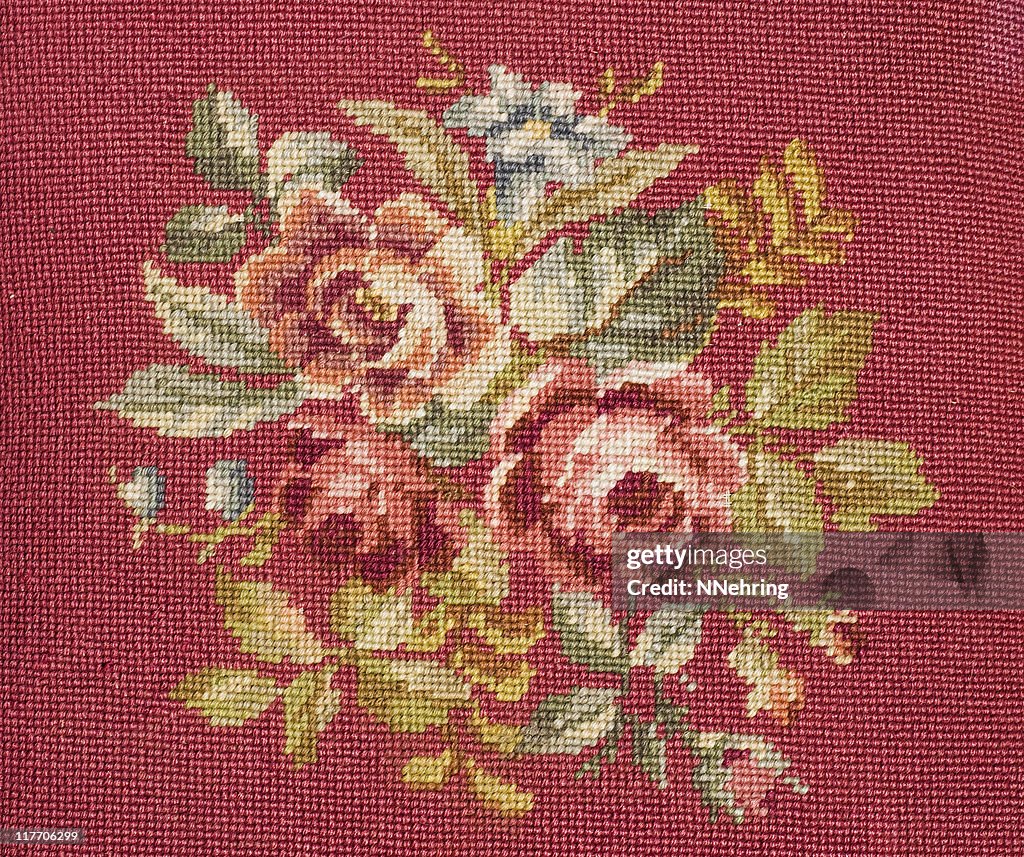 Needlepoint with roses
