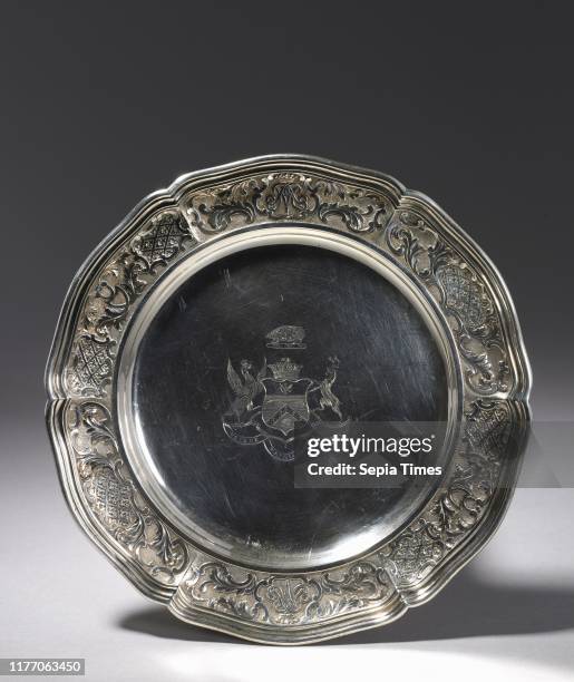 Plate, c. 1820. Paul Storr . Silver; overall: 1.5 x 79 x 25 cm .