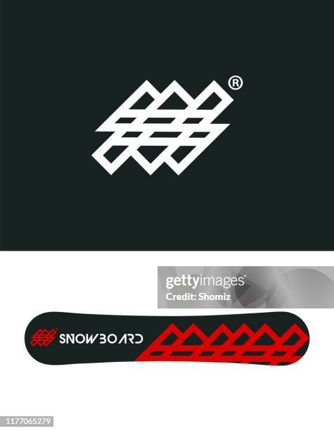 snowboard cool es design - sports logo stock-grafiken, -clipart, -cartoons und -symbole