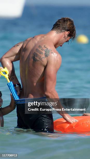 Atletico de Bilbao football player Aitor Ocio sighting on June 29, 2011 in Ibiza, Spain.