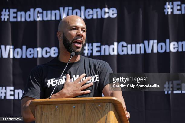 Hip-hop artist Common addresses the National Rally to End Gun Violence on the West Lawn of the U.S. Capitol September 25, 2019 in Washington, DC....