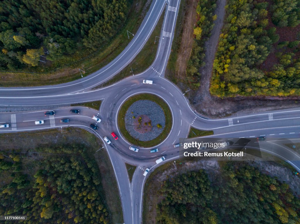 Arial View Rural Intersection Aerial View Of Road In A Rural Landscape High-Res Stock Photo - Getty ...