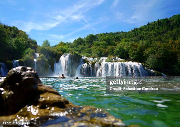 viewing point over krka river, krka national park, dalmatia, croatia, europe - sibenik croatia stock pictures, royalty-free photos & images