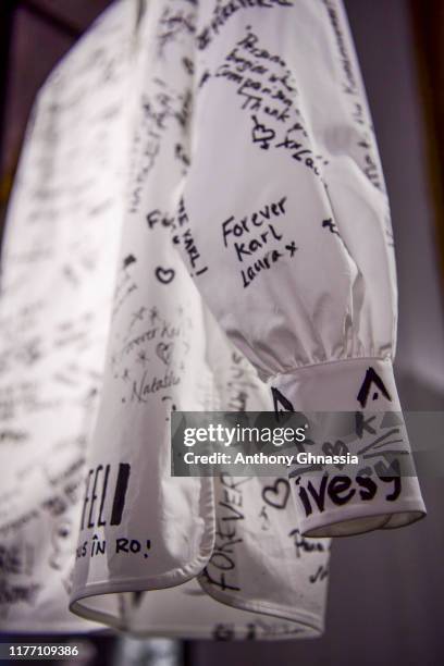 Atmosphere during the “Tribute to the Karl Lagerfeld: The White Shirt Project” exhibition as part of Paris Fashion Week in Paris on September 25,...