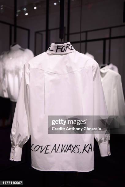 Atmosphere during the “Tribute to the Karl Lagerfeld: The White Shirt Project” exhibition as part of Paris Fashion Week in Paris on September 25,...