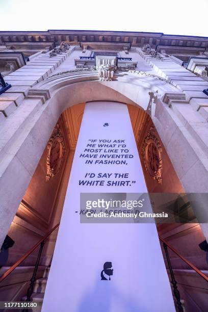 Atmosphere during the “Tribute to the Karl Lagerfeld: The White Shirt Project” exhibition as part of Paris Fashion Week in Paris on September 25,...