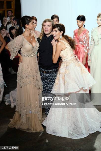 Model Patricia Contreras, Designer Christophe Guillarme, Actress Blanca Blanco and models walk the runway during the Christophe Guillarme Womenswear...