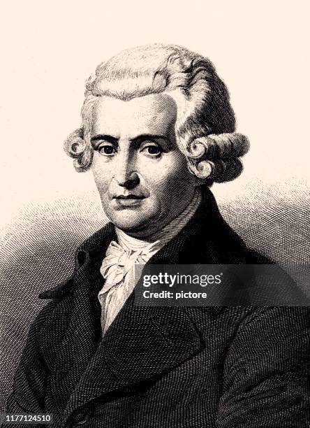 joseph haydn (xxxl) - baroque stock illustrations