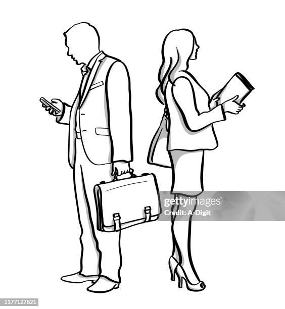 business he and she - high heels white background stock illustrations