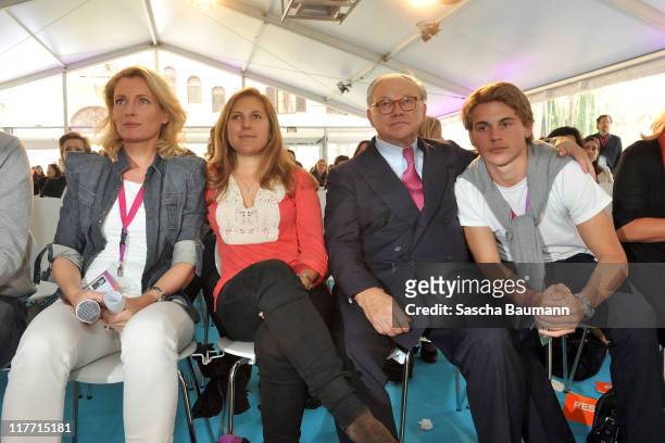 Publisher Hubert Burda, his wife Maria Furtwaengler and their children Jacob and Elisabeth attend the Digital Life Design women conference at...