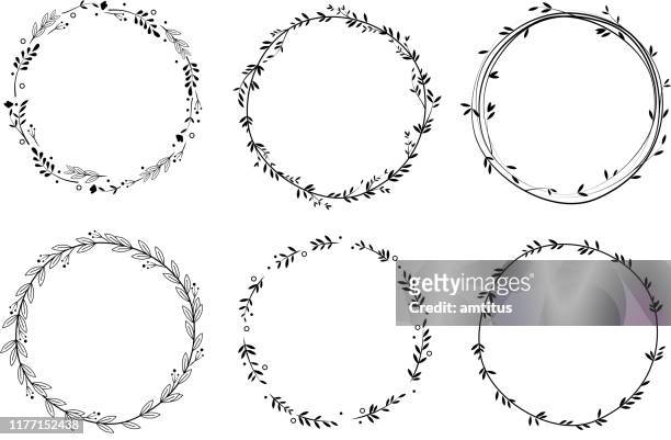 floral wreaths - circle stock illustrations