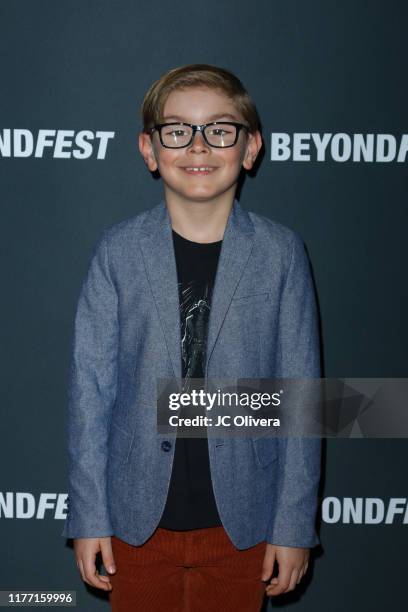 Julian Hilliard attends the 2019 Beyond Fest opening night premieres of 'Color Out Of Space' and 'Daniel Isn't Real' at the Egyptian Theatre on...