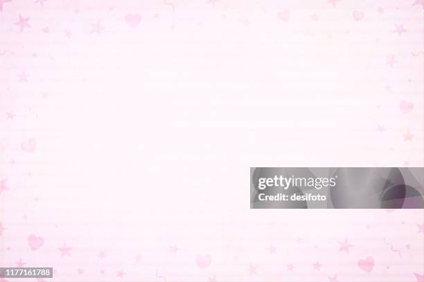 soft light pink coloured horizontal photo frame backgrounds vector illustration. small party elements, heart, swirls, confetti in the border. - picture frame wrapped stock illustrations