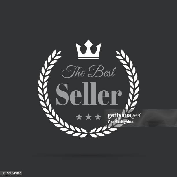 trendy white badge - the best seller - best seller concept stock illustrations