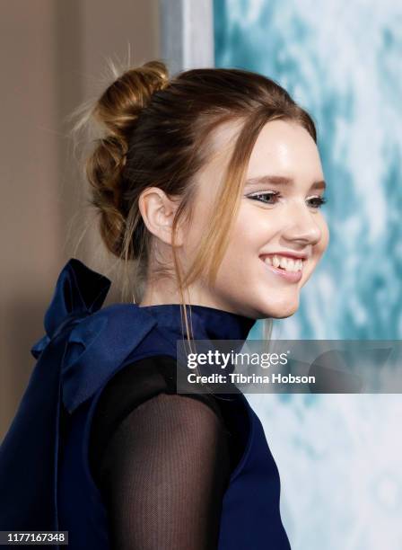 Pearl Amanda Dickson attends the premiere of FOX's 'Lucy In The Sky' at Darryl Zanuck Theater at FOX Studios on September 25, 2019 in Los Angeles,...