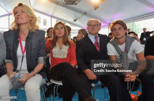 Publisher Hubert Burda, his wife Maria Furtwaengler and their children Jacob and Elisabeth attend the Digital Life Design women conference at...