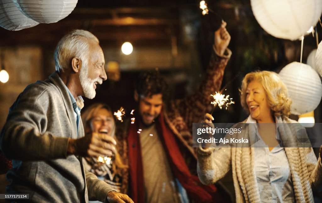 Festa di Capodanno in famiglia.