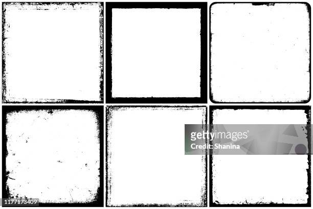 set of grunge square frames - dirty stock illustrations