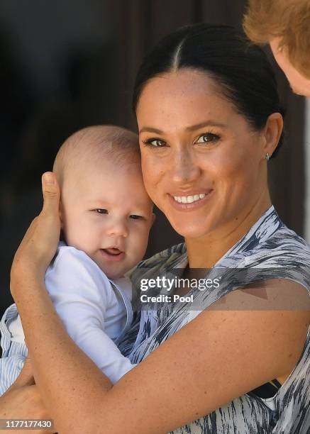 Meghan, Duchess of Sussex and their baby son Archie Mountbatten-Windsor at a meeting with Archbishop Desmond Tutu at the Desmond & Leah Tutu Legacy...