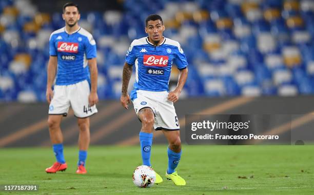 Allan of SSC Napoli during the Serie A match between SSC Napoli and Cagliari Calcio at Stadio San Paolo on September 25, 2019 in Naples, Italy.