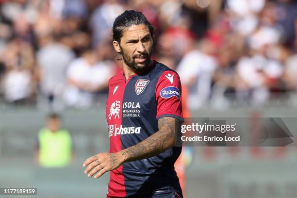 Lucas Castro of Cagliari looks on during the Serie A match between Cagliari Calcio and SPAL at Sardegna Arena on October 20, 2019 in Cagliari, Italy.
