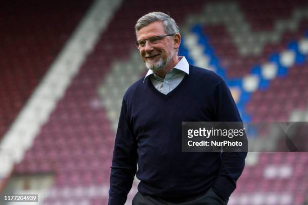 Hearts manager Craig Levein arrives ahead of the Scottish Premier League match between Hearts and Rangers at Tynecastle Park on 20 October, 2019 in...