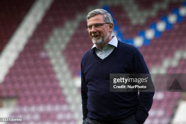 Hearts manager Craig Levein arrives ahead of the Scottish Premier League match between Hearts and Rangers at Tynecastle Park on 20 October, 2019 in...
